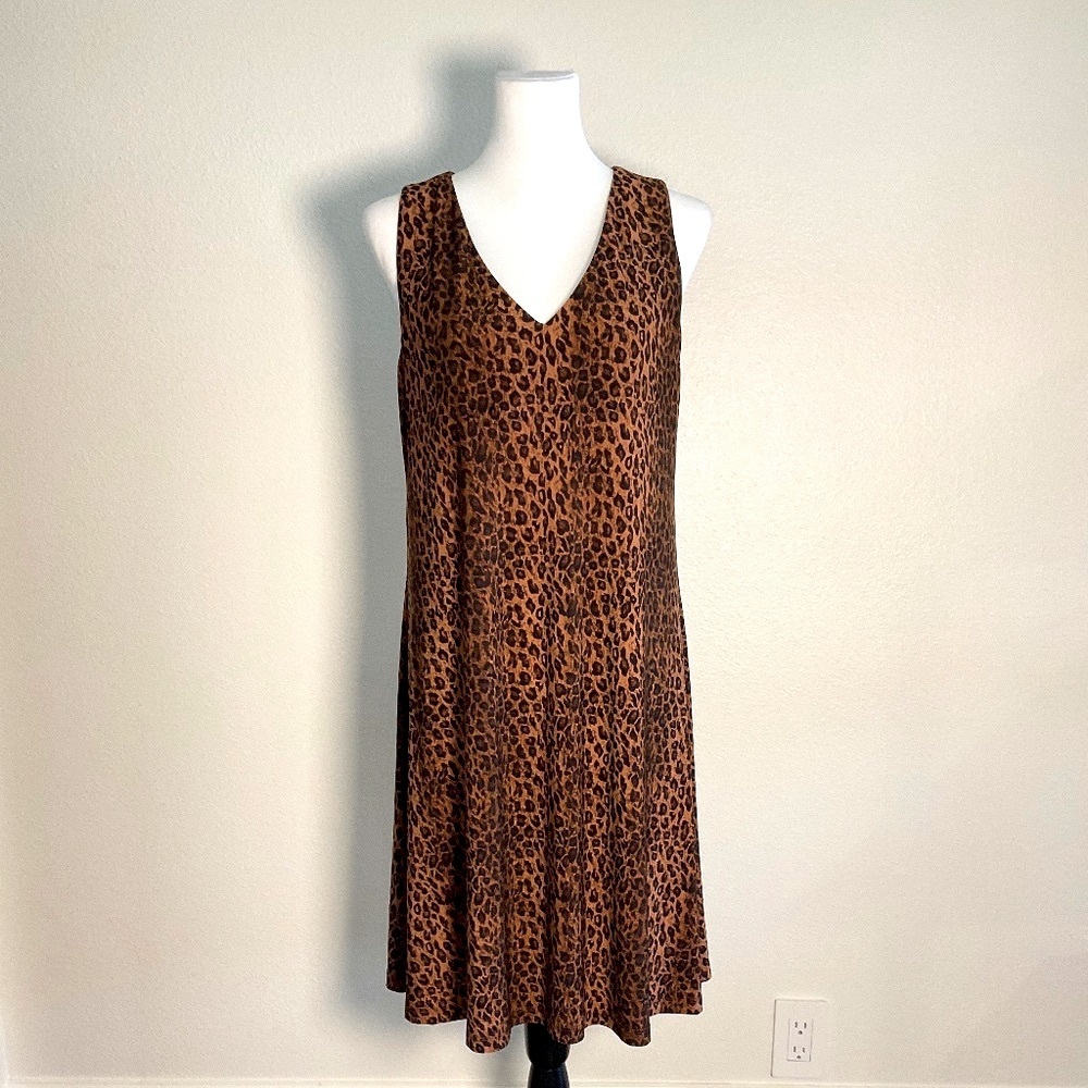 ANNE KLEIN Animal Print Sleeveless Dress Size 8